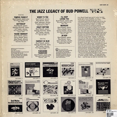 Bud Powell - The Jazz Legacy Of Bud Powell