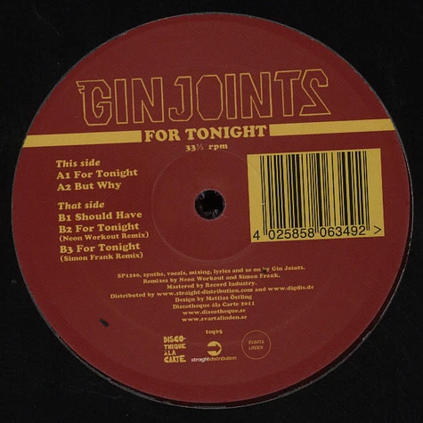 Gin Joints - For Tonight