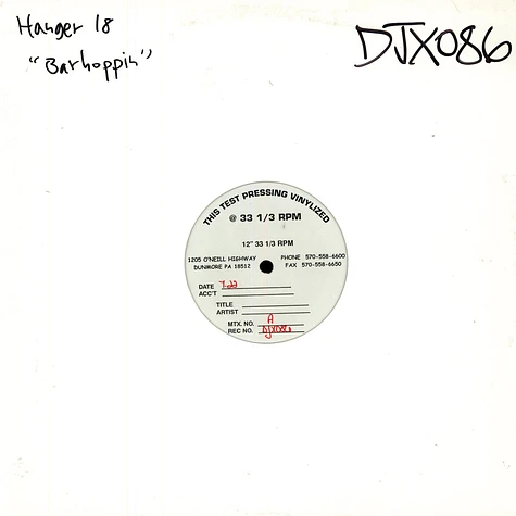 Hangar 18 (3) - Hangar 18 Presents Traditional Drinking Songs: The Barhoppin' Single