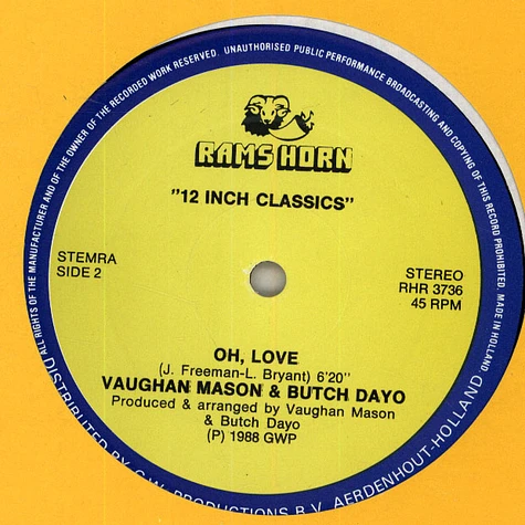 Vaughan Mason & Butch Dayo - Feel My Love, Oh Love