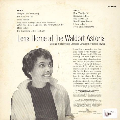 Lena Horne - Lena Horne At The Waldorf Astoria