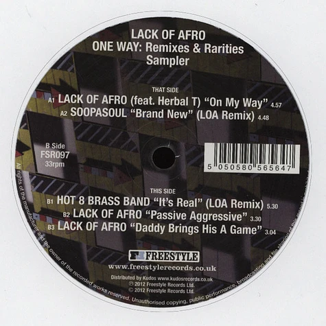 Lack Of Afro - One Way: Remixes & Rarities Sampler