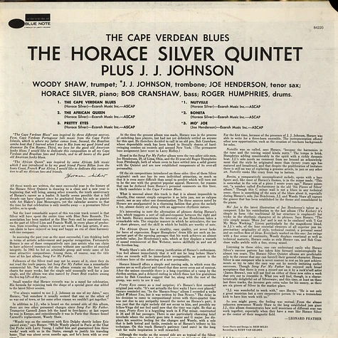 Horace Silver Quintet, The Plus J.J. Johnson - The Cape Verdean Blues