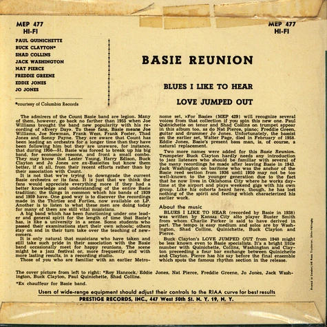 Basie Reunion - Blues I Like To Hear / Love Jumped Out