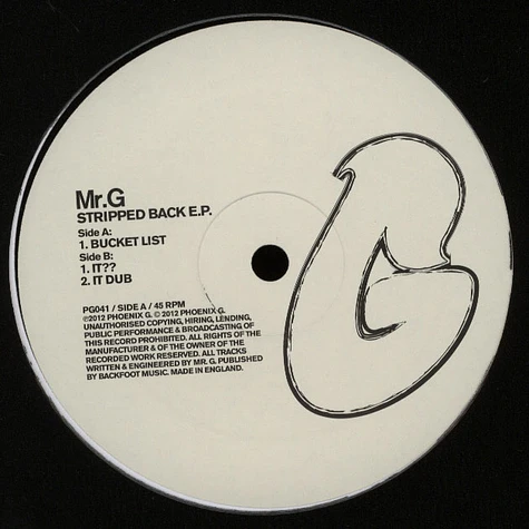 Mr. G - Stripped Back EP