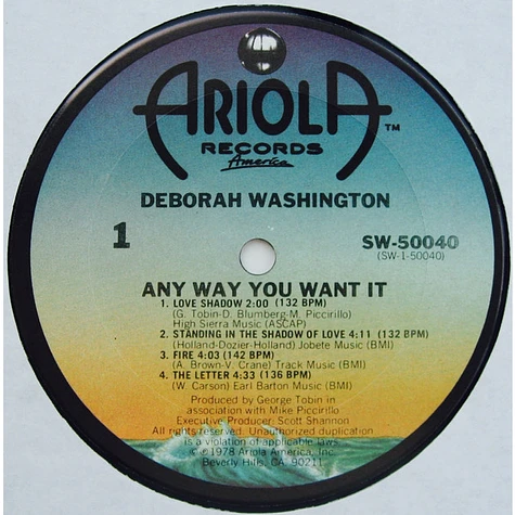 Deborah Washington - Any Way You Want It