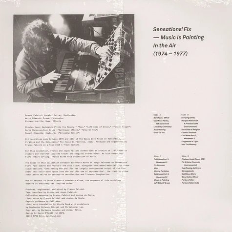 Sensations Fix - Music Is Painting In The Air (1974-1977)