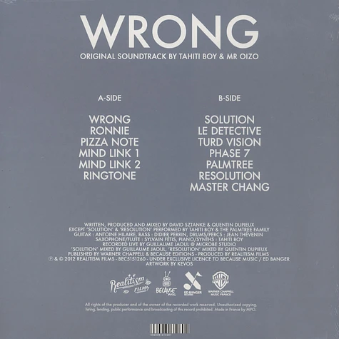 Tahiti Boy & Mr. Oizo - OST Wrong