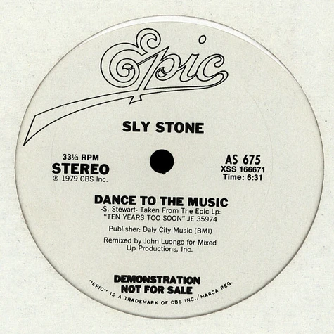 Sly Stone - Dance To The Music / Sing A Simple Song