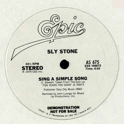 Sly Stone - Dance To The Music / Sing A Simple Song