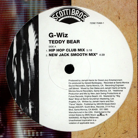 G-Wiz - Teddy Bear