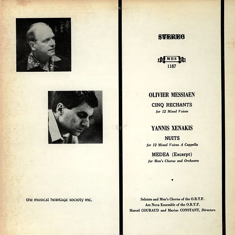 Olivier Messiaen / Iannis Xenakis - Cinq Rechants / Nuits, Medea