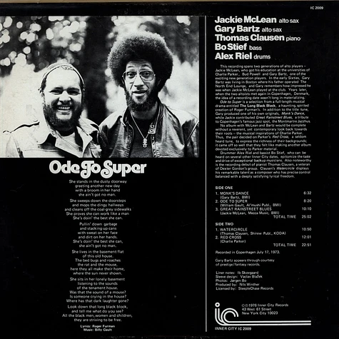 Jackie McLean & Gary Bartz - Ode To Super