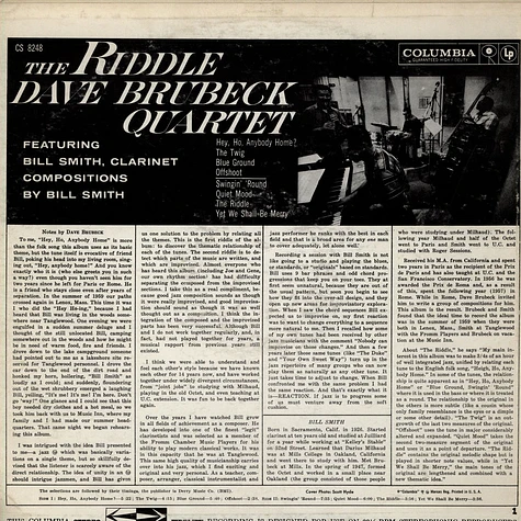 The Dave Brubeck Quartet Featuring William O. Smith - The Riddle