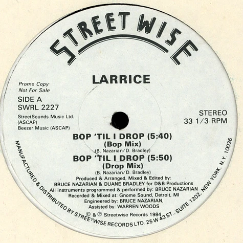 Larrice - Bop 'Til I Drop