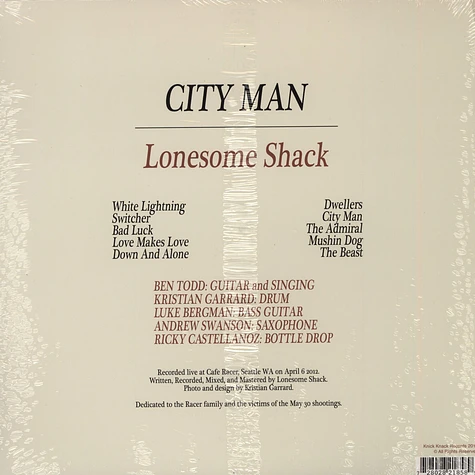 Lonesome Shack - City Man