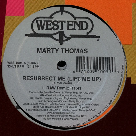 Marty Thomas - Resurrect Me (Lift Me Up)