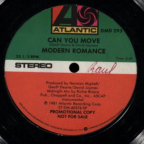 Modern Romance - Can You Move