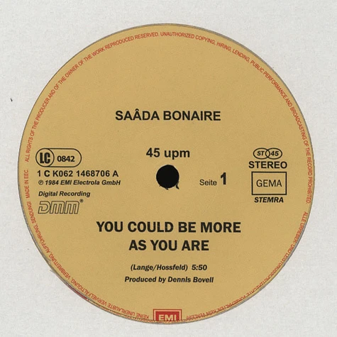 Saada Bonaire - You Could Be More As You Are