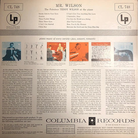 Teddy Wilson - Mr. Wilson (The Fabulous Teddy Wilson At The Piano)