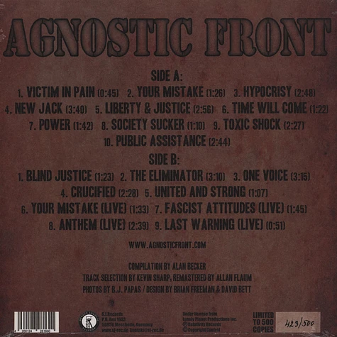 Agnostic Front - Best Of / To Be Continued