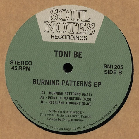 Toni Be - Burning Patterns EP