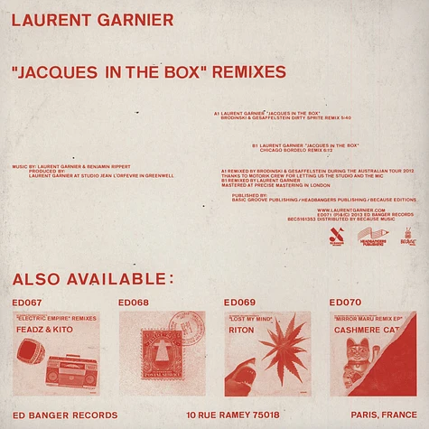 Laurent Garnier - Jacques In The Box Remixes