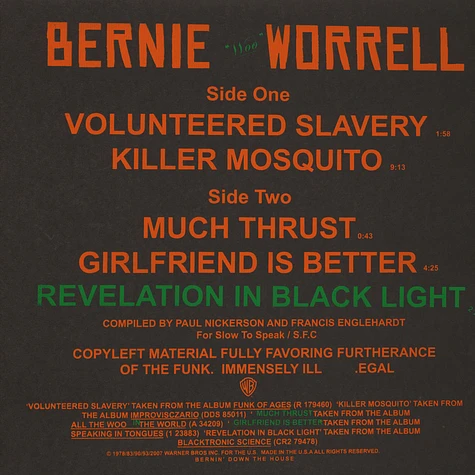 Bernie Worrell - Volunteered Slavery (Compiled By Slow To Speak)
