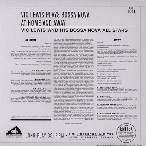 Vic Lewis - Vic Lewis Plays Bossa Nova At Home (London) And Away (Hollywood)
