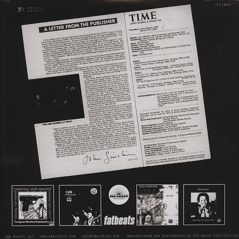 Larry Nozero - Time Black Vinyl Edition