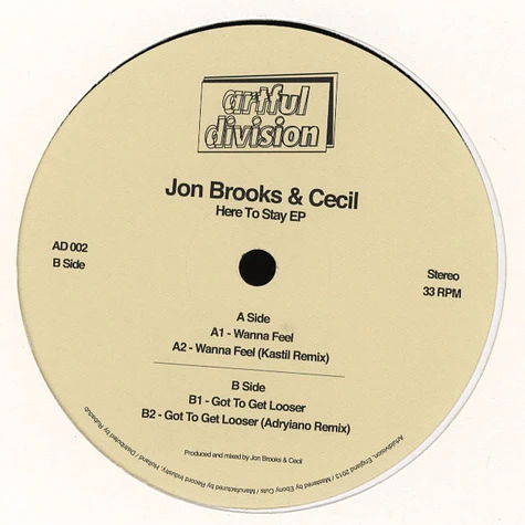 Jon Brooks & Cecil - Here To Stay EP