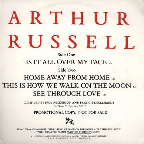 Arthur Russell - Is It All Over My Face
