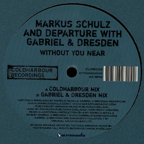 Markus Schulz And Departure With Gabriel & Dresden - Without You Near