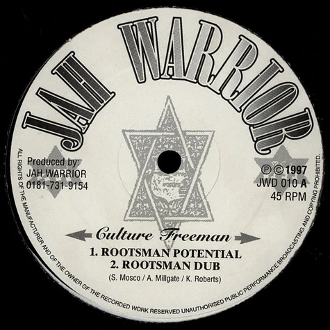 Culture Freeman / Jah Warrior - Rootsman Potential / Herbsman Anthem