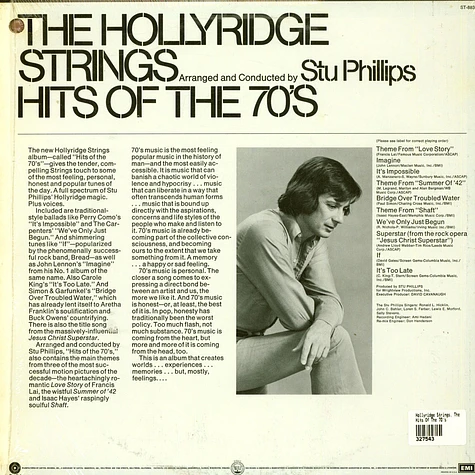 The Hollyridge Strings - Hits Of The 70's