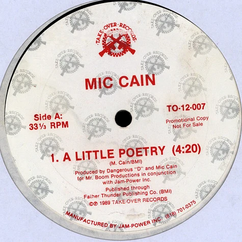 Mic Cain - A Little Poetry / Mic Cain Is In The House