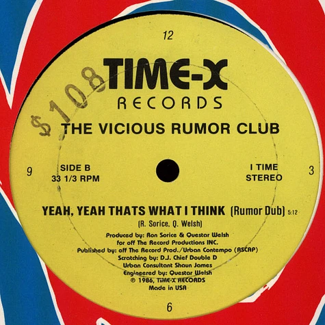 Vicious Rumor Club - Yeah, Yeah That's It (Rumor Rap)