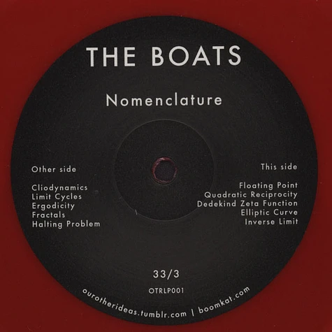 The Boats - Nomenclature