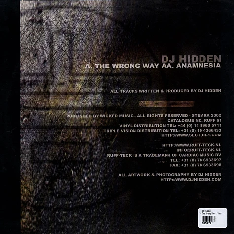 DJ Hidden - The Wrong Way / Anamnesia