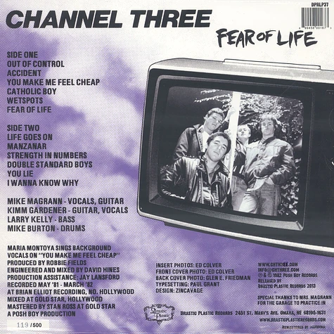 Channel Three - Fear of Life Black Vinyl Edition