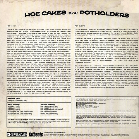 MF DOOM - Hoe Cakes b/w Potholders