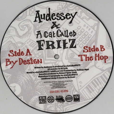 Audessey & A Cat Called Fritz - By Design / The Hop Picture Disc Edition