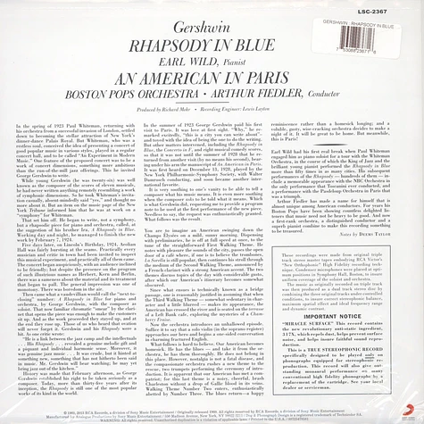 George Gershwin - Rhapsody In Blue, An American In Paris 200g Vinyl Edition