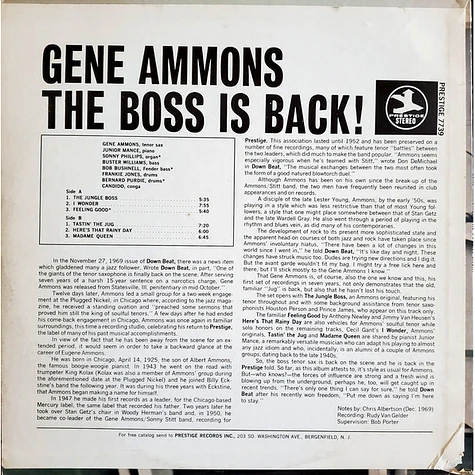 Gene Ammons - The Boss Is Back!