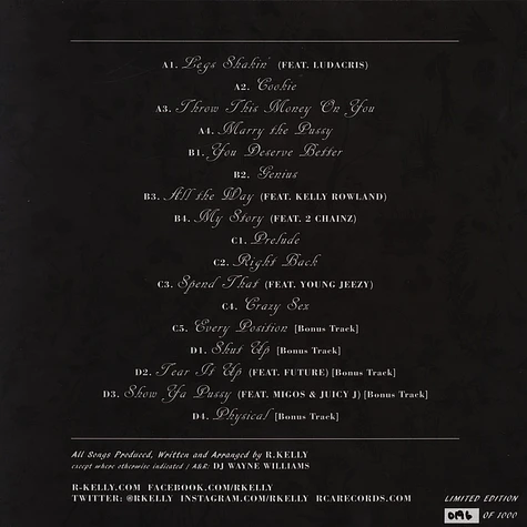 R. Kelly - Black Panties Clear Vinyl Edition