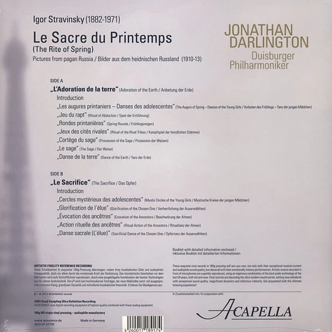Stravinsky / Duisburger Philharmoniker - Sacre Du Printemps