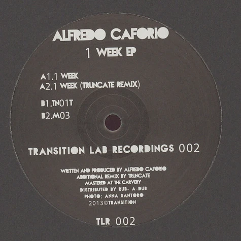 Alfredo Caforio - 1 Week EP Truncate Remix