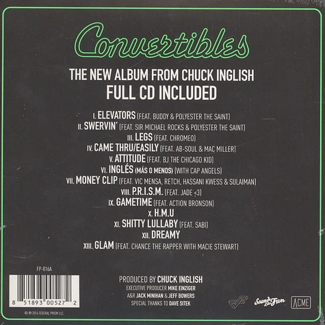 Chuck Inglish (Cool Kids) - Convertibles RSD Single feat. Mac Miller & Ab-Soul