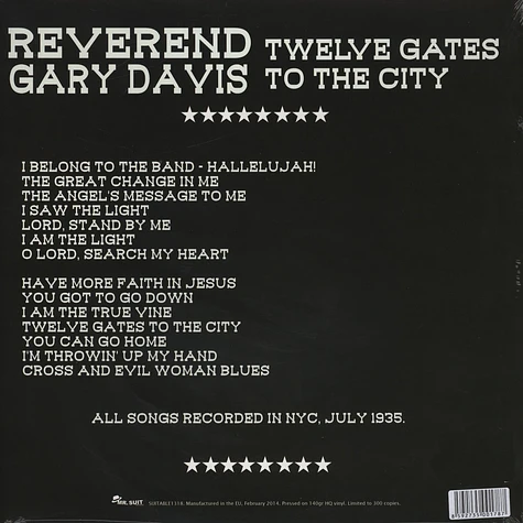 Reverend Gary Davis - Twelve Gates To The City