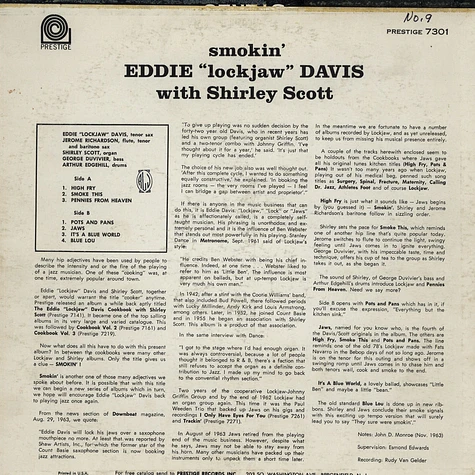 Eddie "Lockjaw" Davis With Shirley Scott - Smokin'